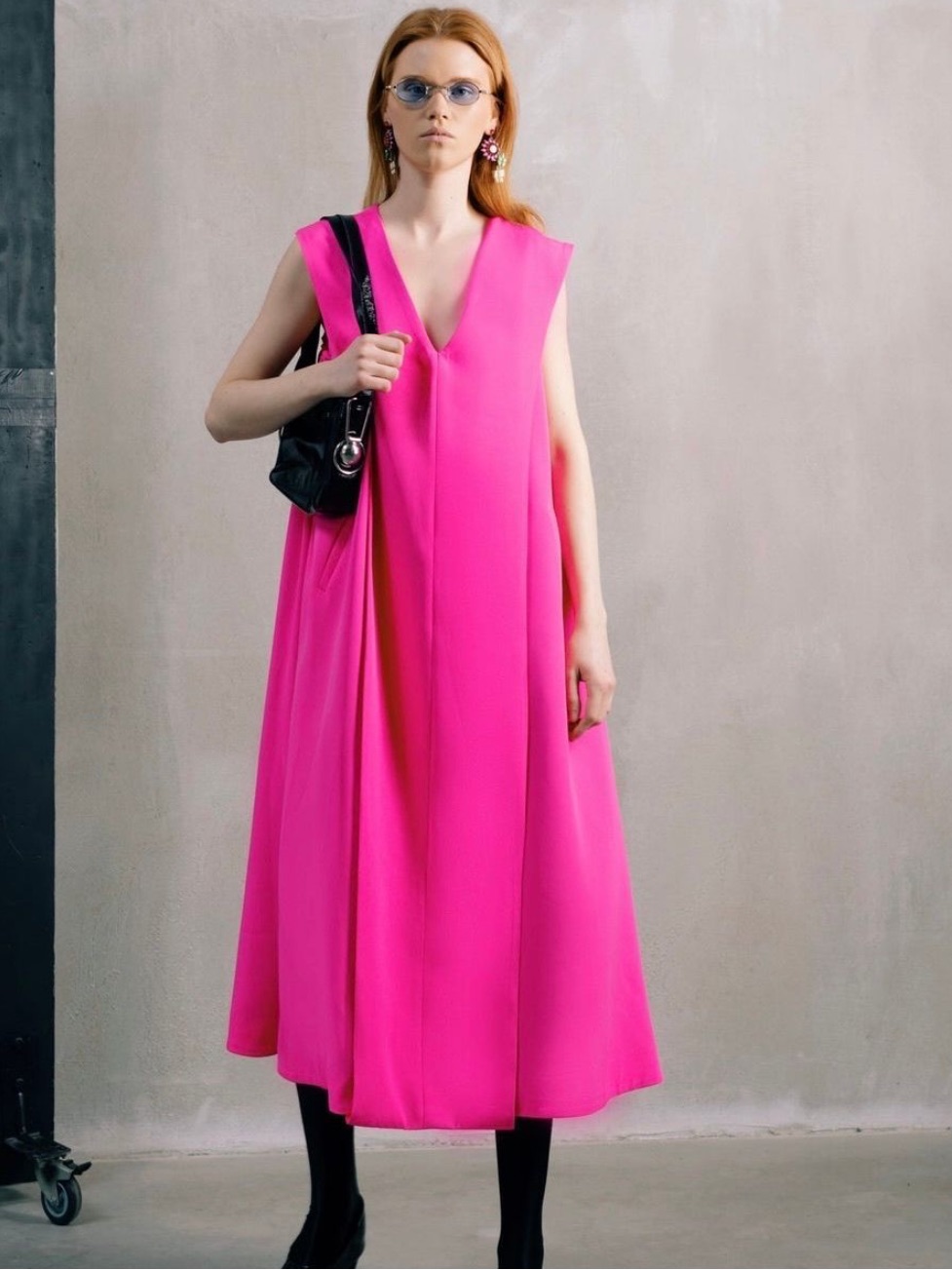 Julia Allert Pink Midi Dress Sz Xs